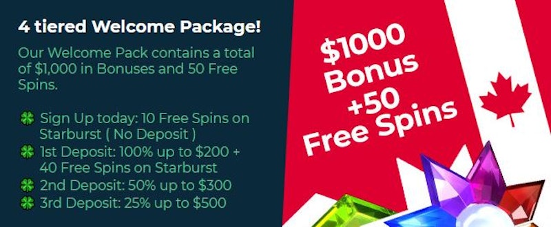 MyChance Casino bonus is $1000 + 50 free spins