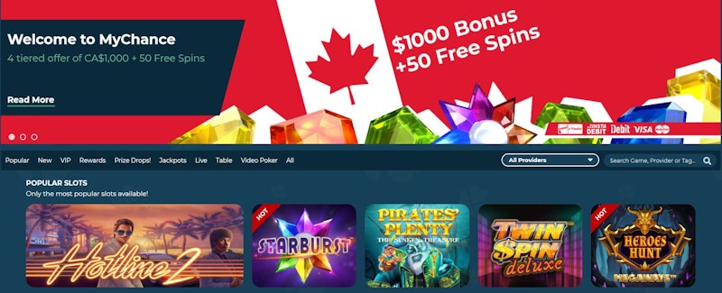 MyChance Casino offers more than a 1000 games