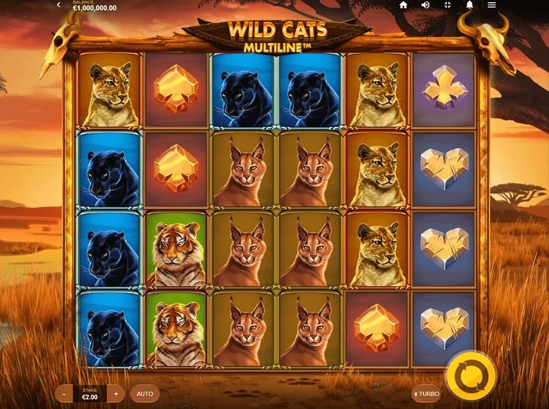 Wild Cats Multiline Slot from Red tiger