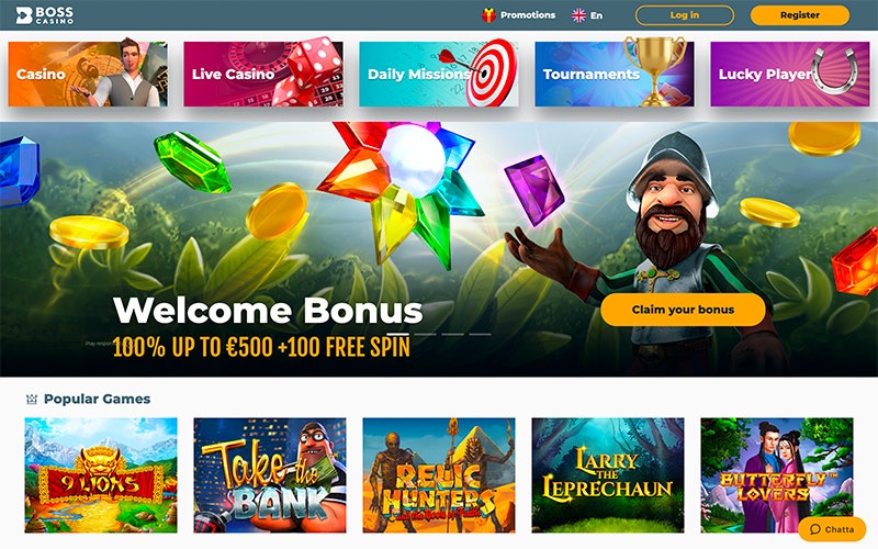 Boss Casino » Get C 500 + 100 Free Spins Here!