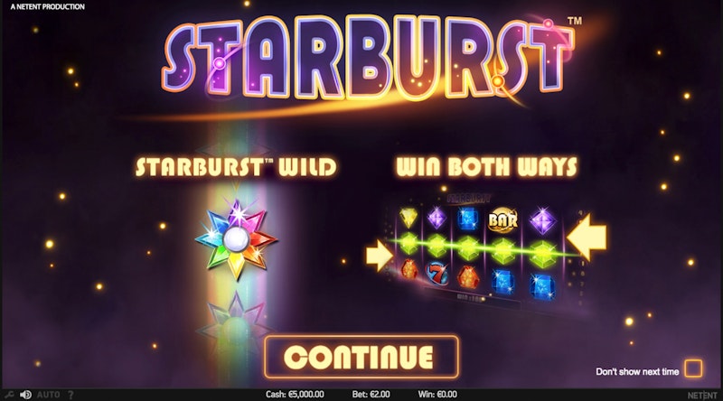 Play Starburst from NetEnt