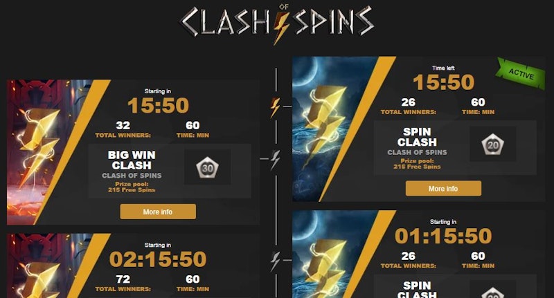 Clash of Spins promotion at Videoslots casino